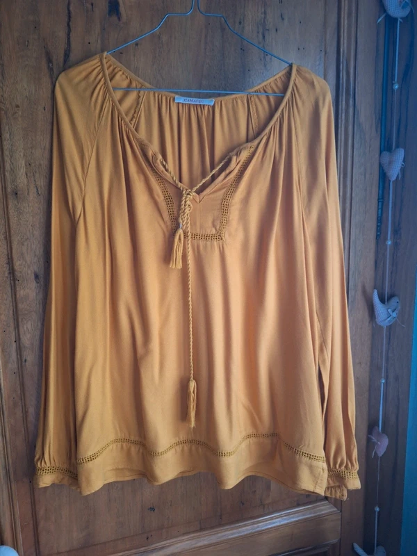 Blouse bohème moutarde - photo numéro 2