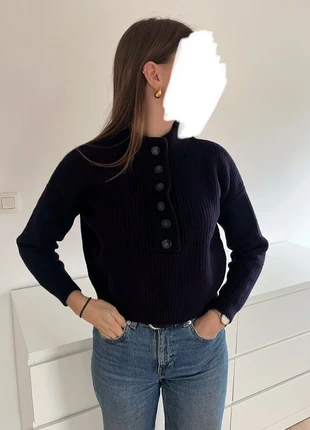Pull sézane en laine de mérinos marine | M femme, merk: Sézane, staat: Heel goed, maat: M / 38 / 10, € 70,00, € 74,20 inclusief Kopersbescherming
