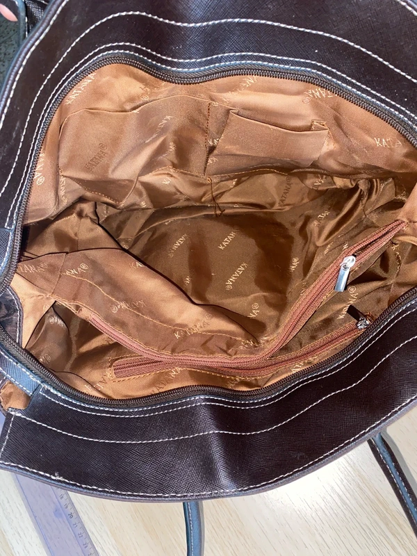 Sac à main marron katana fourre tout grand - photo numéro 5