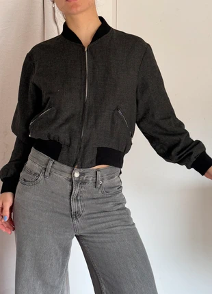 Bomber gris et noir vintage Y2k basic uni mi saison femme 34, brand: y2k, condition: Very good, size: XS / 34 / 6, €10.00, €11.20 includes Buyer Protection