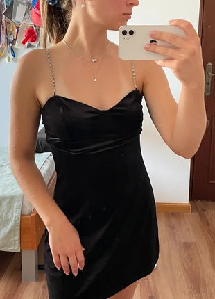 Vestido veludo preto, marca: H&M, estado: Novo sem etiquetas, tamanho: XXS / 32 / 4, €7.00, €8.05 inclui Proteção do Comprador