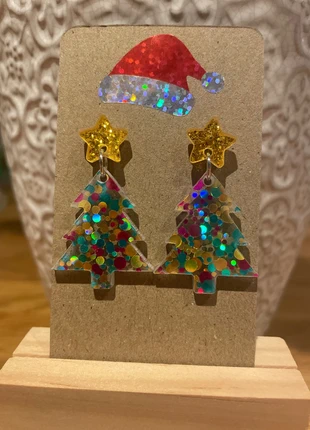 Super cute sparkly Christmas tree earrings with gold star, brand: christmas earrings, condition: New without tags, £2.50, £3.33 includes Buyer Protection