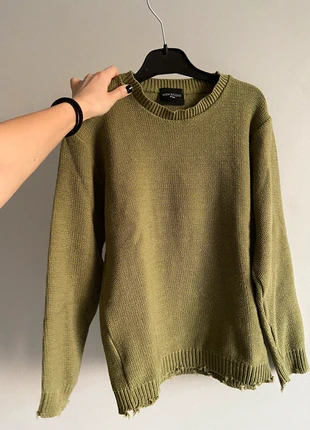 Maglione unisex verde oliva in cotone, merk: MSM, staat: Nieuw zonder prijskaartje, maat: S / 36 / 8, € 13,00, € 14,35 inclusief Kopersbescherming
