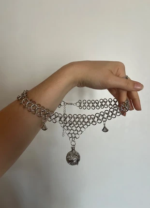 Collier côte de maille bola armure anneaux nana porte parfum pierre punk gothique chevalier vampire, merk: Nana, staat: Heel goed, € 22,00, € 23,80 inclusief Kopersbescherming