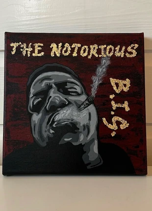 Schilderij/Canva The Notorious B.I.G., merk: Handmade, staat: Nieuw met prijskaartje, € 20,00, € 21,70 inclusief Kopersbescherming
