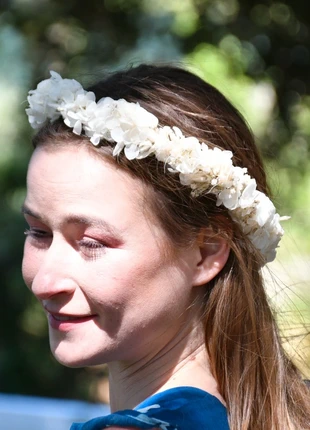 Couronne de fleurs éternelles chic nature blanche mariage mariée shooting photo, merk: Fait Main, staat: Heel goed, € 45,00, € 47,95 inclusief Kopersbescherming