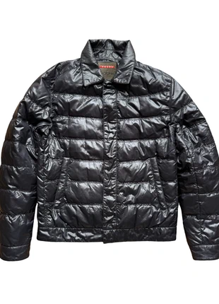 Prada SGV46 Down Jacket re-nylon black lucid zip puffer shirt collar ~ Piumino uomo nero lucido, marque: Prada, état: Très bon état, taille: M, 260,00 €, 273,70 € Protection acheteurs incluse