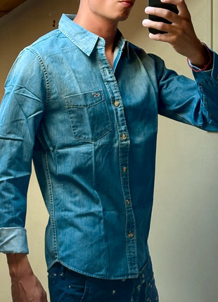 Chemise en jean Hollister, marke: Hollister, zustand: Sehr gut, größe: S, 6,00 €, 7,00 € inklusive Vinted-Käuferschutz