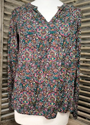Blouse femme Bonobo – imprimé floral multicolore, col tunisien, taille S/36, brand: Bonobo, condition: Very good, size: S / 36 / 8, €6.00, €7.00 includes Buyer Protection