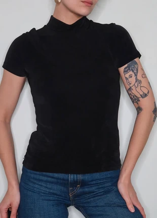 top tshirt noir col cheminé y2k année 2000 90 black turtle neck shirt, brand: Top Vintage, condition: Very good, size: L / 40 / 12, €15.00, €16.45 includes Buyer Protection Pro