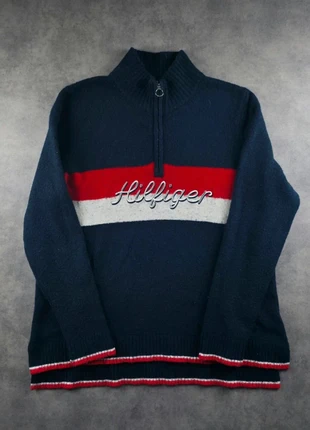 Pull Half Zip 1/4 Zip Col Camionneur Tommy Hilfiger Bleu Marine Logo Brodé | Taille XL, marca: Tommy Hilfiger, estado: Muy bueno, tamaño: XL, 20,00 €, 21,70 € Protección al comprador Pro incluida