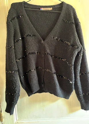 Gilet noir pailletée, marca: Noir, estado: Bom, tamanho: Tamanho único, €8.00, €9.10 inclui Proteção do Comprador