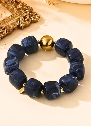 Bracelet aux perles bleues, marque: justnathalie, état: Neuf avec étiquette, 13,90 €, 15,30 € Protection acheteurs incluse