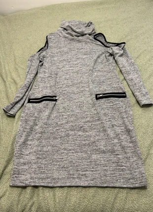 Grey Cold Shoulder Jumper Dress – Size 16 (Select), brand: Select, condition: Good, size: XXL / 16, £1.00, £1.75 includes Buyer Protection