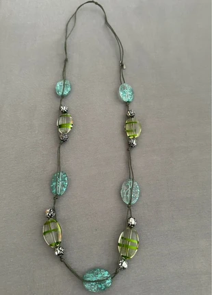 Handgefertigte Glasperlenkette in Grün & Türkis – Boho Sommer-Schmuck mit Silberdetails, marque: Sonstiges, état: Très bon état, 18,00 €, 19,60 € Protection acheteurs incluse