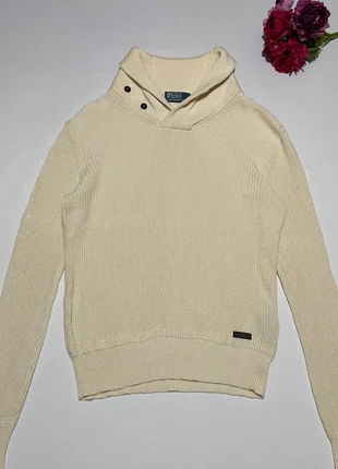 Pull en maille Beige / crème en coton Polo Ralph Lauren à col châle boutonné Taille S, brand: Ralph Lauren, condition: Very good, size: S, €20.00, €21.70 includes Buyer Protection