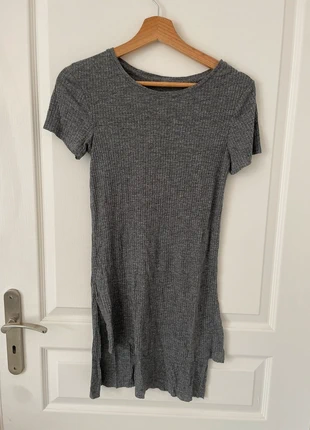 T-shirt long côtelé gris chiné Pimkie S, brand: Pimkie, condition: Very good, size: S / 36 / 8, €3.00, €3.85 includes Buyer Protection