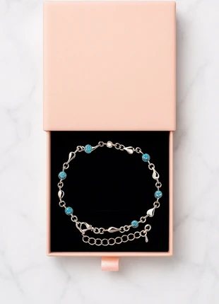Bracelet argent 925 femme 💎 cœur & cristal bleu • bijou élégant vintage coréen, marca: Good Vibes, estado: Nuevo sin etiquetas, 12,90 €, 14,25 € Protección al comprador Pro incluida