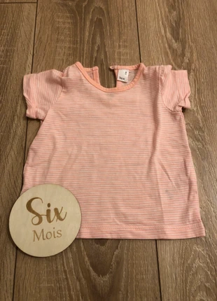Haut tee-shirt fille TEX rayures orange T 6 mois, brand: TEX, condizioni: Ottime, taglia: 6-9 mesi / 68 cm, €1.00, €1.75 include la Protezione acquisti