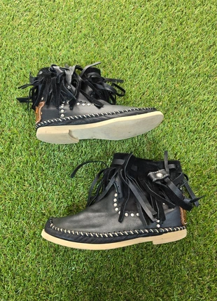 Mocassins montants cuir noir à franges Hector Riccione – Taille 36, brand: Hector Riccione, condition: Very good, size: 36, €28.00, €30.10 includes Buyer Protection Pro