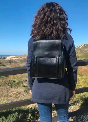 Sac à dos noir en croûte de cuir de vachette neuf, marca: DeliCuir, estado: Novo com etiquetas, €99.00, €104.65 inclui Proteção do Comprador