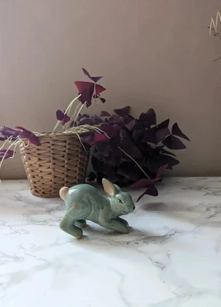Figurine lapin en céramique – Neuve avec étiquette – Vert/crème, estado: Nuevo con etiquetas, tamaño: Talla única, 5,00 €, 5,95 € Protección al comprador incluida