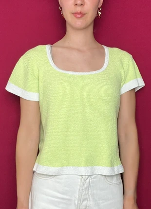 T-shirt tricot crochet y2k manches courtes bicolore vintage, brand: Vintage Dressing, condition: Very good, size: S / 36 / 8, €7.00, €8.05 includes Buyer Protection Pro