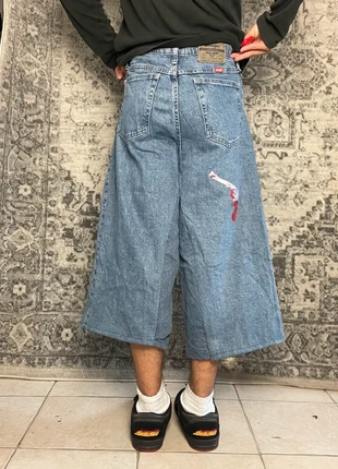 Jort baggy large brodé rouge et blanc gangster handmade streetwear hip-hop y2k skater taille 32US, merk: JNCO, staat: Heel goed, maat: W32 | FR 42, € 40,00, € 42,70 inclusief Kopersbescherming Pro