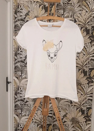 Tee-shirt Disney "Bambi" Noir & Doré - 100% Coton - T. M, brand: Disney, condizioni: Ottime, taglia: M / IT 42 / EU 38, €3.50, €4.38 include la Protezione acquisti