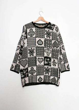Black and white sweater | Pull noir et blanc, marque: Vintage, état: Bon état, taille: L / 40 / 12, 15,00 €, 16,45 € Protection acheteurs (Pro) incluse