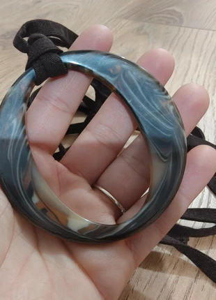 Vintage Style Resin Pendant Necklace/belt – Faux Agate Swirl with Long Tie Cord, brand: Vintage Dressing, condition: Very good, size: Adjustable, £1.99, £2.79 includes Buyer Protection