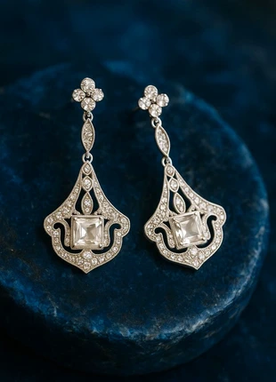 Pendientes Vintage Joyería Retro Bisutería Tono Plata Silver Bridal Earrings Vintage Jewelry, marca: Retro Unique Jewelry, estado: Muy bueno, 38,00 €, 40,60 € Protección al comprador incluida