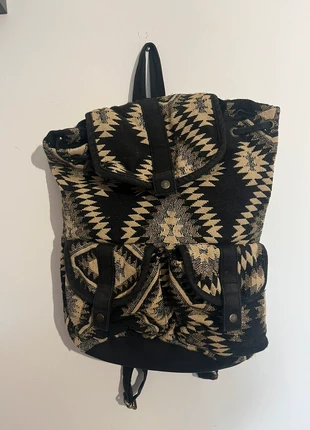 Boho backpack in black and beige with geometric print, condizioni: Buone, €4.00, €4.90 include la Protezione acquisti