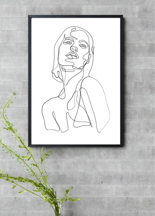 Line drawing womans face A4 wall art graphic poster print, brand: Canon, condition: New with tags, £4.99, £5.94 includes Buyer Protection