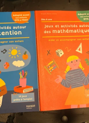 Lot de deux livre  éducatif neuf et activité adapté aux enfants DYS et TDAH, staat: Nieuw met prijskaartje, € 17,00, € 18,55 inclusief Kopersbescherming