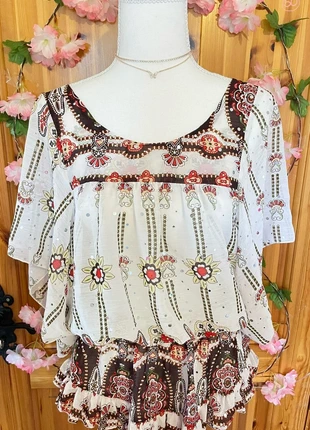 Boho Embellished Floaty Floral Top | Festival Gypsy Style., brand: Cute, condition: Very good, size: M / 38 / 10, €25.00, €26.95 includes Buyer Protection