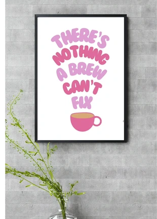 Brew tea cosy A4 pink graphic wall art poster print, condition: New with tags, £4.99, £5.94 includes Buyer Protection