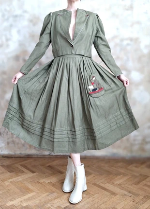 Vintage 2 Teiler midirock und Jacke 40, brand: Vintage Dressing, condizioni: Buone, taglia: L / IT 44 / EU 40, €15.00, €16.45 include la Protezione acquisti