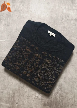 S94/  Pull Sandro Paris femme noir doré angora lurex motif baroque T1 (36), marque: Sandro, état: Très bon état, taille: S / 36 / 8, 39,90 €, 42,60 € Protection acheteurs incluse