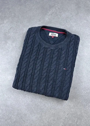 Pull torsadé tressé tommy hilfiger TH S/M homme bleu marine col rond, marke: Tommy Hilfiger, zustand: Sehr gut, größe: M, 23,00 €, 24,85 € inklusive Vinted-Käuferschutz