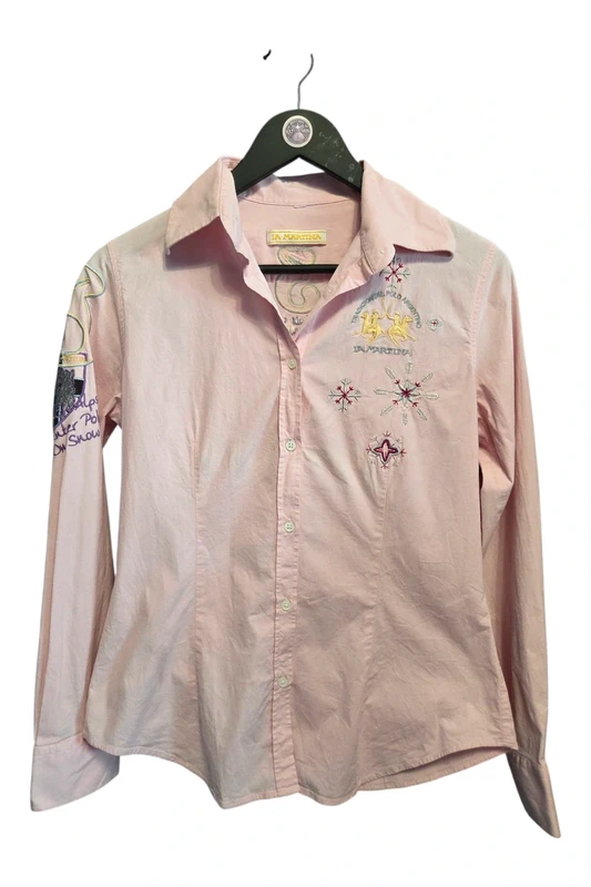 Joli chemisier stretch avec broderie La Martina T38