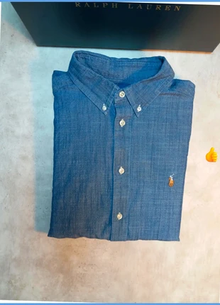 Chemise Ralph Lauren bleu logo brodé premium pour homme taille XL(18-20) taille M, brand: Ralph Lauren, condition: Very good, size: M, €39.00, €41.65 includes Buyer Protection Pro