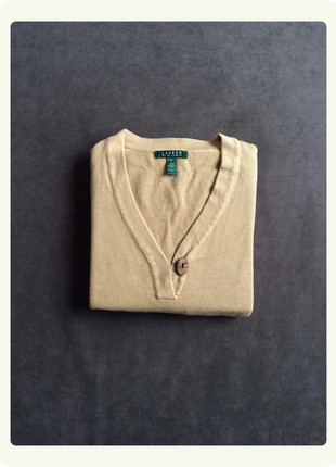 Pull Femme Ralph Lauren – Beige – Taille XL – Col V avec Bouton, marque: Ralph Lauren, état: Très bon état, taille: XL / 42 / 14, 13,00 €, 14,35 € Protection acheteurs incluse