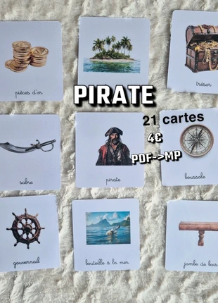 21 cartes sur l'univers des pirates / cartes de nomenclature, brand: imagier montessori, condition: New with tags, size: 4 years / 104 cm, €11.66, €12.94 includes Buyer Protection Pro