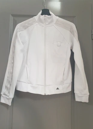 Veste fermeture éclair sans capuche blanche Adidas, brand: adidas, condition: Good, size: XS / 34 / 6, €5.00, €5.95 includes Buyer Protection