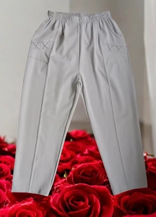 🌹 Pantalon Fluide Gris Clair - Taille Élastique & Détail Tressé - Taille 3/40🌹, condition: Very good, size: L / 40 / 12, €11.50, €12.78 includes Buyer Protection