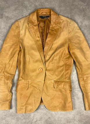 Veste blazer en cuir vintage Zara Basic camel en cuir taille S pour femmes, brand: Zara Basic, condition: Very good, size: S / 36 / 8, €5.00, €5.95 includes Buyer Protection