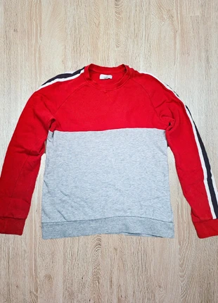 Jules-Sweat bicolore rouge gris- bandes manches- homme S- 100% coton, brand: Jules, condition: Very good, size: S, €12.00, €13.30 includes Buyer Protection