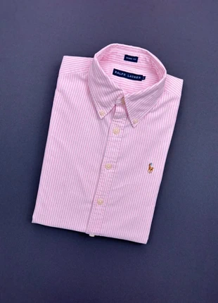 Chemise Femme - Skinny Fit - Rayures Blanches et Roses - Logo brodé Marron Ralph Lauren - Taille XS, brand: Ralph Lauren, condition: Very good, size: XS / 34 / 6, €59.00, €62.65 includes Buyer Protection Pro