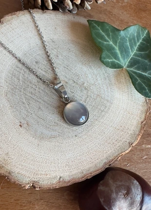 Collier Agate Grise • Pierre naturelle, marca: lithotherapie, estado: Novo com etiquetas, €13.00, €14.35 inclui Proteção do Comprador